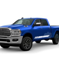 Lower Door Stripes Decals Graphics Vinyl For Dodge Ram Crew Cab 3500 Bed 64 White / 2019-Present