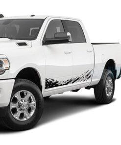 Lower Mud Splash Side Door Decals Graphics Vinyl For Dodge Ram Crew Cab 3500 Bed 64 Black /