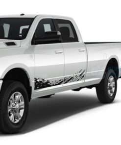 Lower Splash Decals Graphics Vinyl For Dodge Ram Crew Cab 3500 Bed 8 Black / 2019-Present Side Door