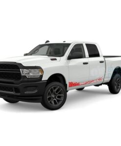 Lower Splash Stripes Door Decals Graphics Vinyl For Dodge Ram Crew Cab 2500 Red / 2019-Present Side