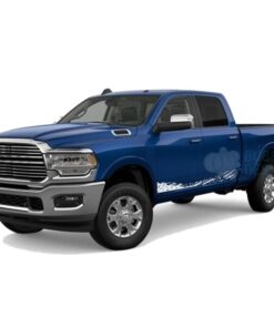 Lower Splash Stripes Door Decals Graphics Vinyl For Dodge Ram Crew Cab 2500 White / 2019-Present