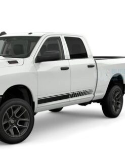 Lower Stripes Decals Graphics Vinyl For Dodge Ram Crew Cab 2500 Black / 2019-Present Side Door