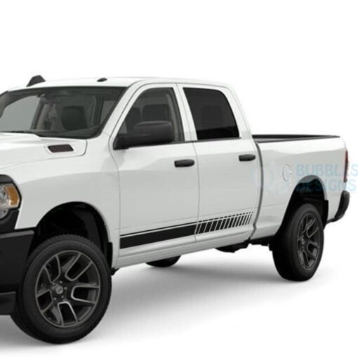 Lower Stripes Decals Graphics Vinyl For Dodge Ram Crew Cab 2500 Black / 2019-Present Side Door