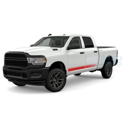 Lower Stripes Decals Graphics Vinyl For Dodge Ram Crew Cab 2500 Red / 2019-Present Side Door Sticker