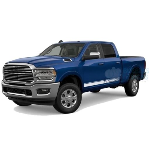 Lower Stripes Decals Graphics Vinyl For Dodge Ram Crew Cab 2500 White / 2019-Present Side Door