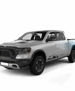 Mountain Doors Graphics Vinyl For Dodge Ram Crew Cab 1500 Black / 2009-2018 Side Door Sticker