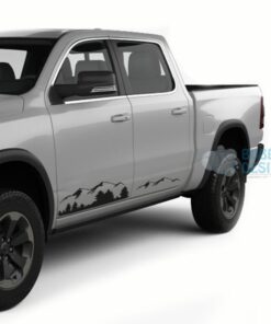 Mountain Doors Graphics Vinyl For Dodge Ram Crew Cab 1500 Black / 2019-Present Side Door Sticker