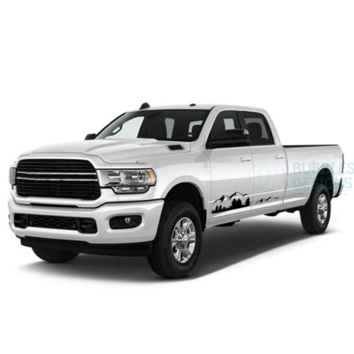 Mountain Side Door Decals Graphics Vinyl For Dodge Ram Crew Cab 3500 Bed 8 Side Door Sticker