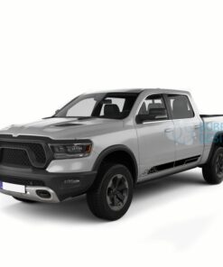 Mountain Side Door Stripes Graphics Vinyl For Dodge Ram Crew Cab 1500 Black / 2009-2018 Side Door