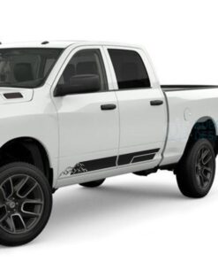 Mountain Stripes Decals Graphics Vinyl For Dodge Ram Crew Cab 2500 Black / 2019-Present Side Door