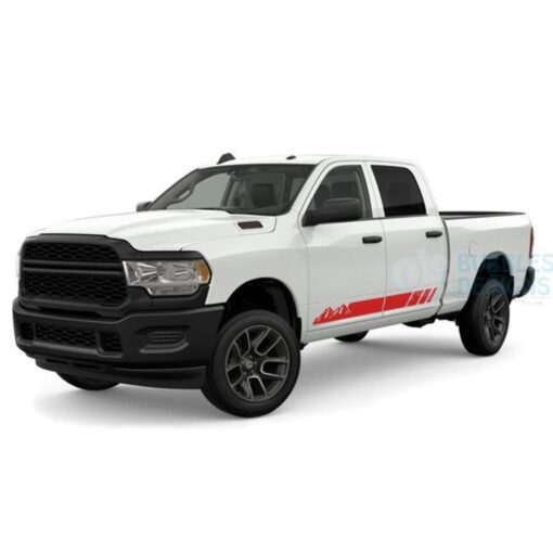 Mountain Stripes Door Decals Graphics Vinyl For Dodge Ram Crew Cab 2500 Red / 2019-Present Side Door