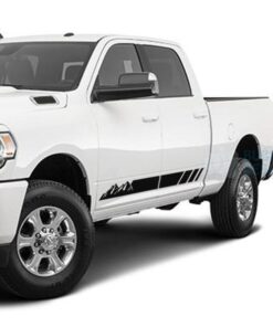 Mountain Stripes Side Door Decals Graphics Vinyl For Dodge Ram Crew Cab 3500 Bed 64 Black /