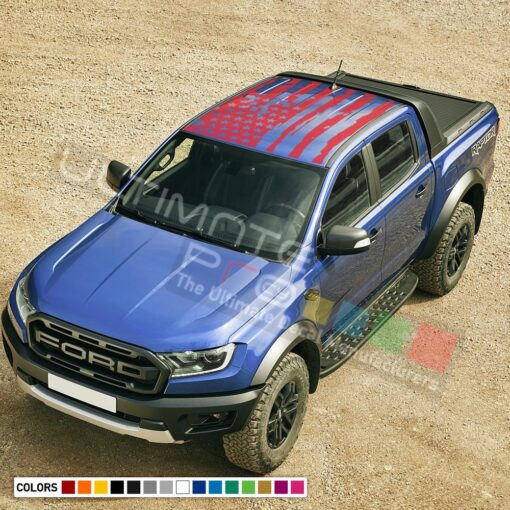 Decal Roof USA for Ford Ranger Double Cab 2011 - Present