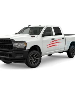 Scratches Door Decals Graphics Vinyl For Dodge Ram Crew Cab 2500 Red / 2019-Present Side Door