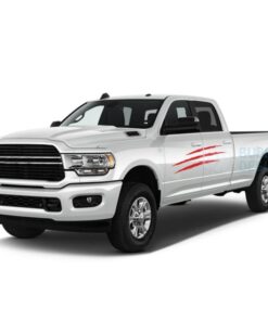 Scratches Sticker Decals Graphics Vinyl For Dodge Ram Crew Cab 3500 Bed 8 Red / 2019-Present Side