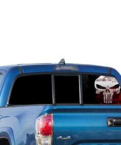 Punisher Skull Perforated for Toyota Tacoma decal 2009 - Present