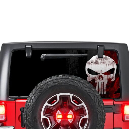 Punisher Skull Perforated for Jeep Wrangler JL, JK decal 2007 - Present