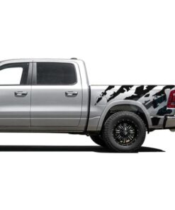 Shred Sticker Bed Decals Graphics Vinyl For Dodge Ram Crew Cab 1500 Black / 2019-Present Side Door