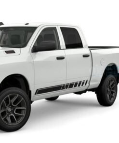 Side Door Stripes Decals Graphics Vinyl For Dodge Ram Crew Cab 2500 Black / 2019-Present Side Door