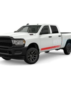 Side Door Stripes Decals Graphics Vinyl For Dodge Ram Crew Cab 2500 Red / 2019-Present Side Door