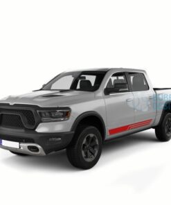 Side Door Stripes Graphics Vinyl For Dodge Ram Crew Cab 1500 Red / 2019-Present Side Door Sticker