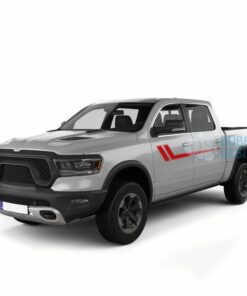 Side Hockey Stripes Decals Graphics Vinyl For Dodge Ram Crew Cab 1500 Red / 2019-Present Side Door