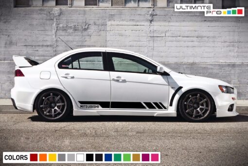 Sport Decal Sticker Vinyl Side Racing Stripes with Mitsubishi Lancer