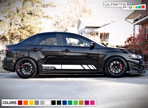 Sport Decal Sticker Vinyl Side Racing Stripes with Mitsubishi Lancer