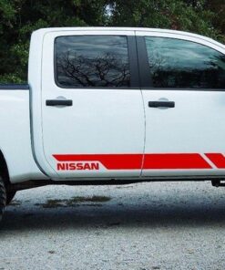 2X Decal Sticker Side Stripe Kit Compatible With Nissan Titan 2003-2017 Red