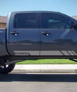 2X Decal Sticker Side Stripe Kit Compatible With Nissan Titan 2003-2017 Silver