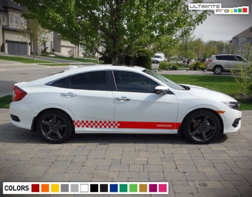 Sport Sticker Decal Vinyl Side Door Stripes for Honda Civic 2016 2017