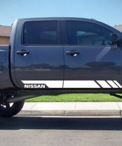 2X Decal Sticker Side Stripe Kit Compatible With Nissan Titan 2003-2017 White