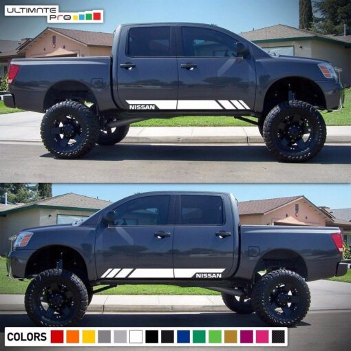 2X Decal Sticker Side Stripe Kit Compatible With Nissan Titan 2003-2017
