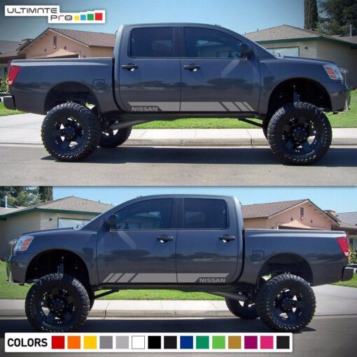 2X Decal Sticker Side Stripe Kit Compatible With Nissan Titan 2003-2017
