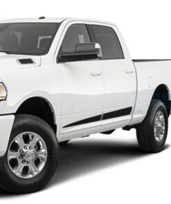 Spear Side Stripes Decals Graphics Vinyl For Dodge Ram Crew Cab 3500 Bed 64 Black / 2019-Present