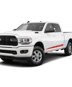 Spear Side Stripes Decals Graphics Vinyl For Dodge Ram Crew Cab 3500 Bed 64 Red / 2019-Present Side