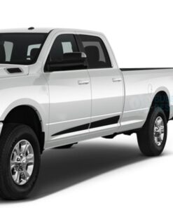 Spear Stripes Side Door Decals Graphics Vinyl For Dodge Ram Crew Cab 3500 Bed 8 Black / 2019-Present