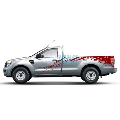 Sticker Design For Ford Ranger Regular Cab 2011 - Present Red