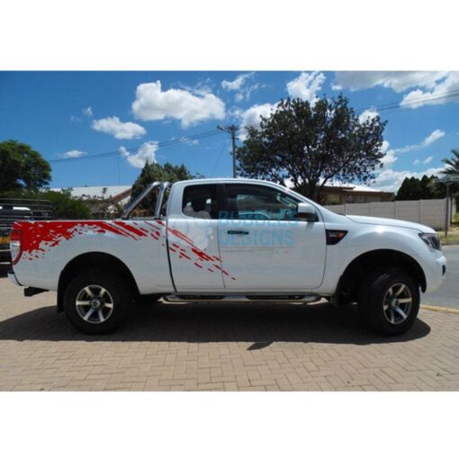 Sticker Design For Ford Ranger Super Cab 2011 - Present Red