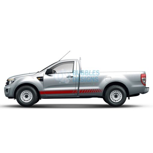 Sticker For Ford Ranger Regular Cab 2011 - Present Red