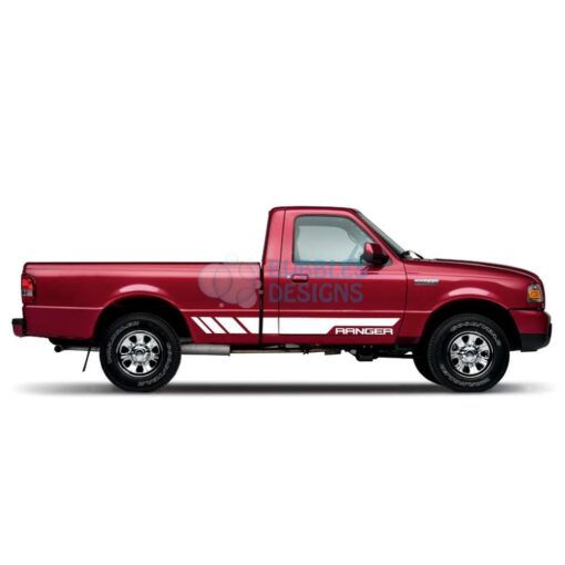 Sticker Vinyl Decal Design For Ford Ranger Regular Cab 1998 - 2012 White