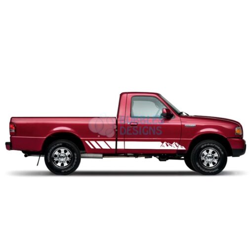 Sticker Vinyl Design For Ford Ranger Regular Cab 1998 - 2012 White