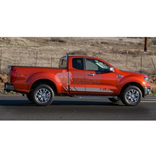 Sticker Vinyl Design For Ford Ranger Super Cab 2011 - Present Gray