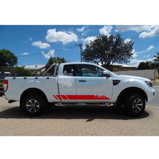 Sticker Vinyl Design For Ford Ranger Super Cab 2011 - Present Red