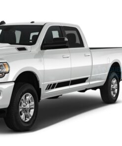 Stripes Door Decals Graphics Vinyl For Dodge Ram Crew Cab 3500 Bed 8 Black / 2019-Present Side Door