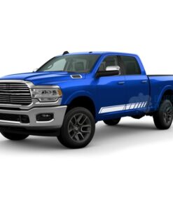 Stripes Side Door Decals Graphics Vinyl For Dodge Ram Crew Cab 3500 Bed 64 White / 2019-Present Side