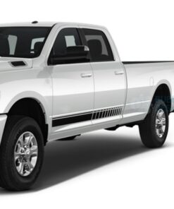 Stripes Side Door Decals Graphics Vinyl For Dodge Ram Crew Cab 3500 Bed 8 Black / 2019-Present Side