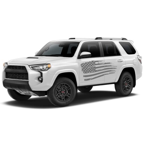 USA Flag Decal Sticker Vinyl Side Stripe Kit Compatible with Toyota 4Runner 2009-Present