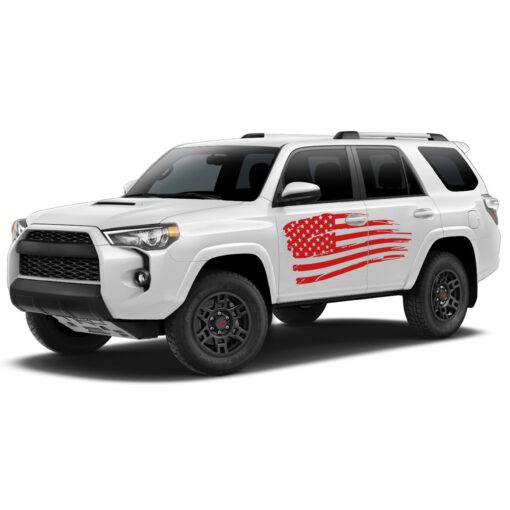 USA Flag Decal Sticker Vinyl Side Stripe Kit Compatible with Toyota 4Runner 2009-Present