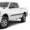 Triple Line Stripes Side Door Decals Graphics Vinyl For Dodge Ram Crew Cab 3500 Bed 64 Black /